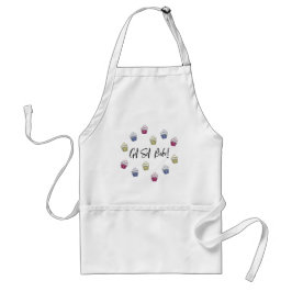 Färgbara muffins bakas förkläde