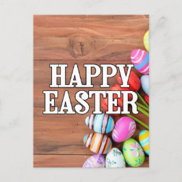 Färgbara Påskägg och tulpanblommor Vykort