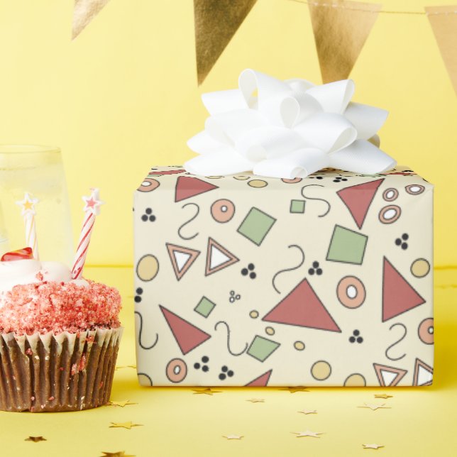 Färgbara trianglar och former presentpapper (Födelsedagsfest)