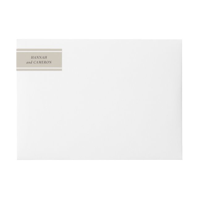 Färgbearbetad Gråbeige Minimalistisk Etikettband (Framsidan)