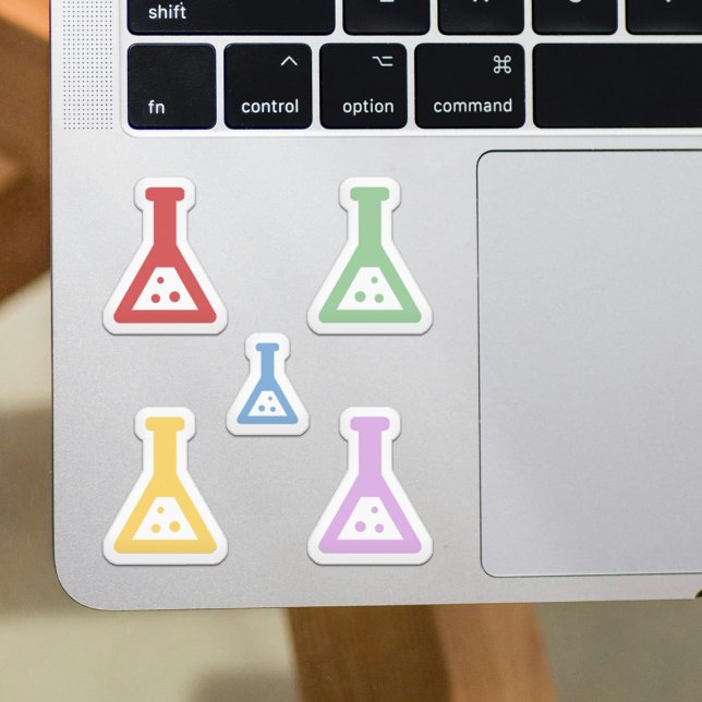 Färgbehäftare för kemi - fästen klistermärken (Colorful Chemistry Beakers Stickers Set)