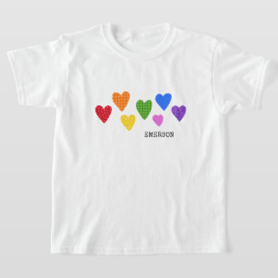 Färgbehör Kids NAMN Kärlek Artwork Valentine T Shirt