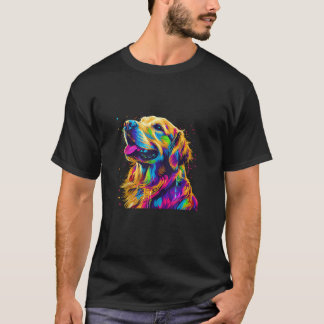 Färgbeklädnad av poppsten Cute Golden Retriever Hu T Shirt
