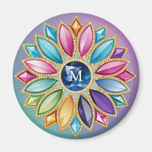 Färgbeklädnad judisk blomma magnet