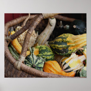 Färgbeklädnad på hösten Basket i Wicker Poster