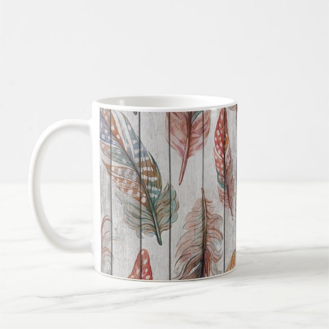 Färgbeklädnad, vattenfärgsfärgsfärgsfärgen Sömlös  Kaffemugg (Vänster)
