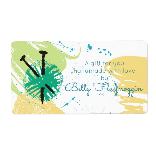 Färgbelagd abstrakt som stickar nål boll av garn fraktsedel (Framsidan)