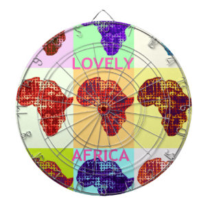Färgbelagd Afrika Karta Pop Mönster Art Design Darttavla