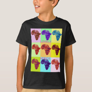 Färgbelagd Afrika Karta Pop Mönster Art Design Tröja