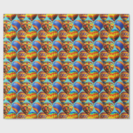 Färgbelagd ballongfestivalkollage presentpapper