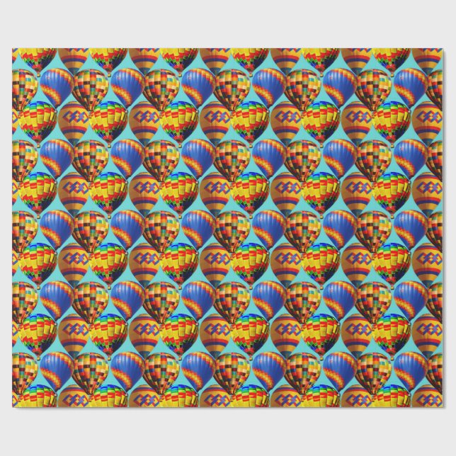 Färgbelagd ballongfestivalkollage presentpapper (Platt)