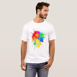 Färgbelagd Basketboll för Stänk T Shirt