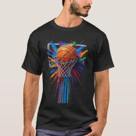Färgbelagd Basketboll för Stänk T Shirt