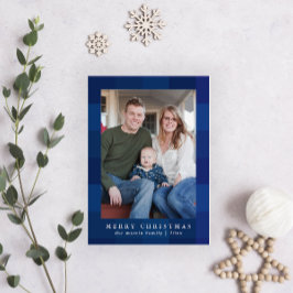 Färgbelagd blå utskrift Utskrift - jul Julkort
