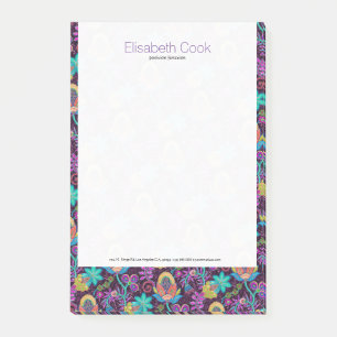 Färgbelagd Blommigt design Faux Glas-Pärlor Post-it Block