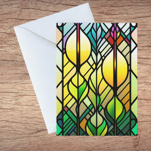 Färgbelagd glasbild tack kort