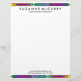 Färgbelagd glasdesign brevhuvud