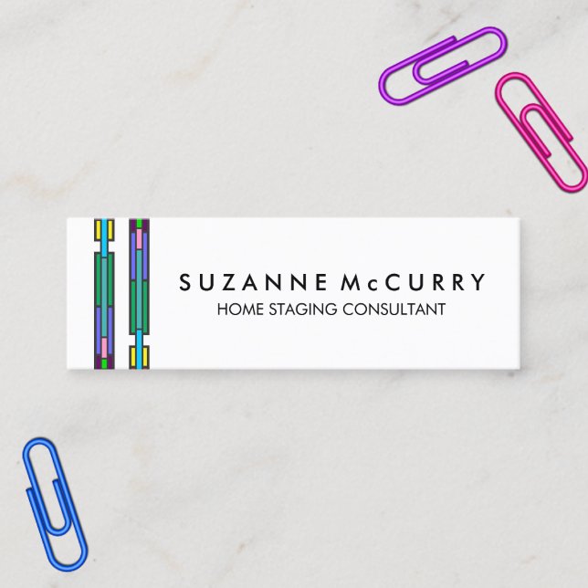 Färgbelagd glasdesign, hemmagasinering mini visitkort (Colorful Stained Glass Design Home Staging Mini Business Card)