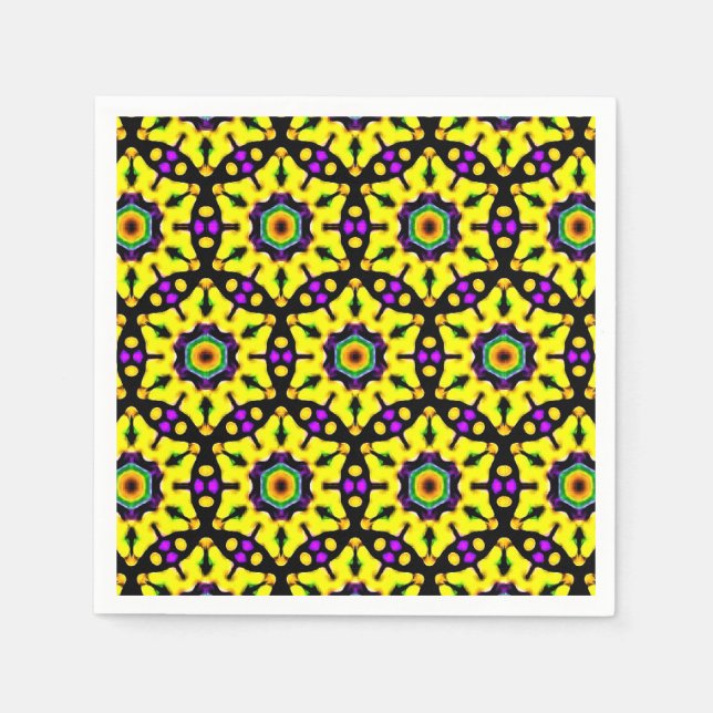 Färgbelagd Gult Glass Mandala Mönster Pappersservett (Framsidan)