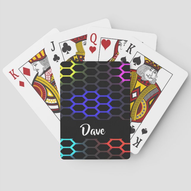 Färgbelagd honungskomb mönstrad casinokort (Baksidan)