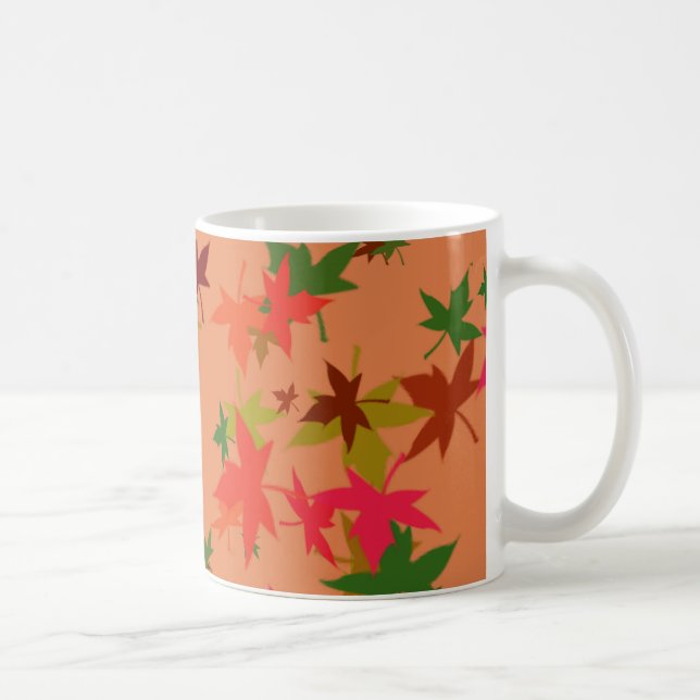 Färgbelagd kaffekaffe av höst löv mugg (Höger)