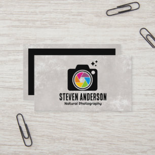 Färgbelagd kamera Lens Shutter Visitkort