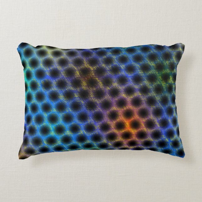 Färgbelagd med svart polka dots. prydnadskudde (Framsidan)