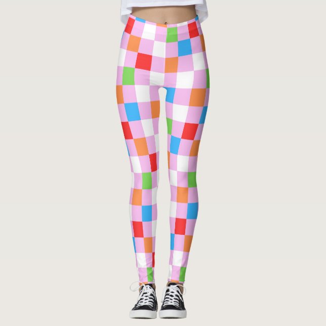 Färgbelagd mönster leggings (Framsida)
