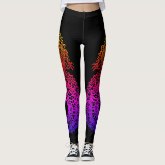 Färgbelagd pangolin på svart bensin leggings
