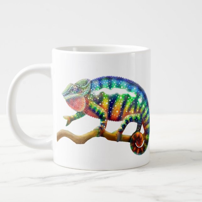 Färgbelagd Panter Chameleon Jumbo Mugg (Vänster)