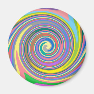 Färgbelagd regnbågsnurra mönster magnet