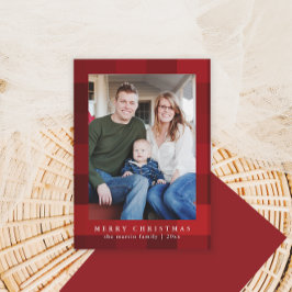 Färgbelagd röd utskrift Utskrift - jul Julkort