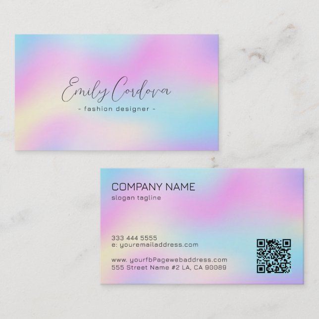 Färgbelagd struktur blac-anpassningsbar-typografi visitkort (Fram/baksida)