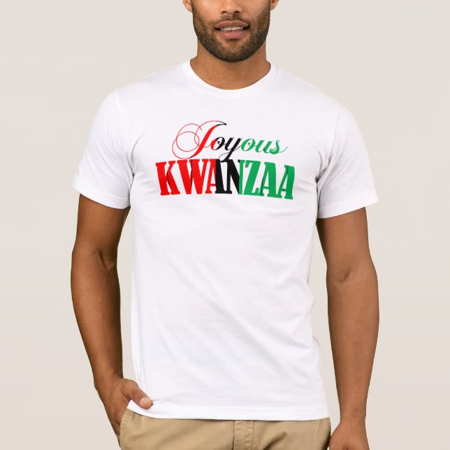 Färgbelagd typografi Joyous Kwanzaa T Shirt (Framsida)