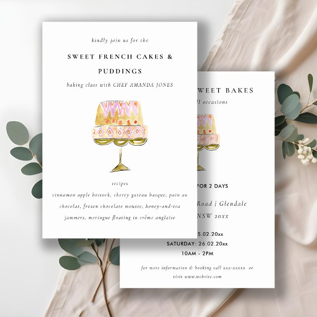 Färgbeläggning av bakverk i vattenfärg inbjudningar (Skapare uppladdad)