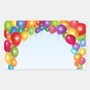 Färgbeläggning av ballong rektangulärt klistermärke