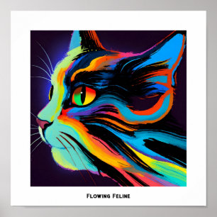 Färgbeläggning av flytande Kattdjur Poster