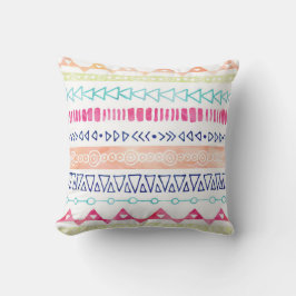 Färgbeläggning av Hand plockade Watercolor Tribal Kudde