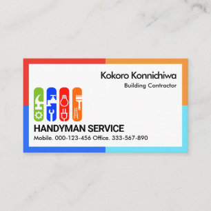 Färgbeläggning av Handyman Ram Visitkort