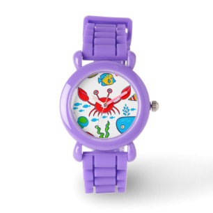 Färgbeläggning av havs Mönster Armbandsur