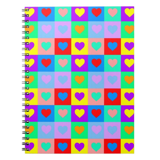 Färgbeläggning av Heart Mönster Anteckningsbok (Framsidan)