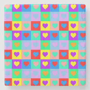 Färgbeläggning av Heart Mönster Stenunderlägg