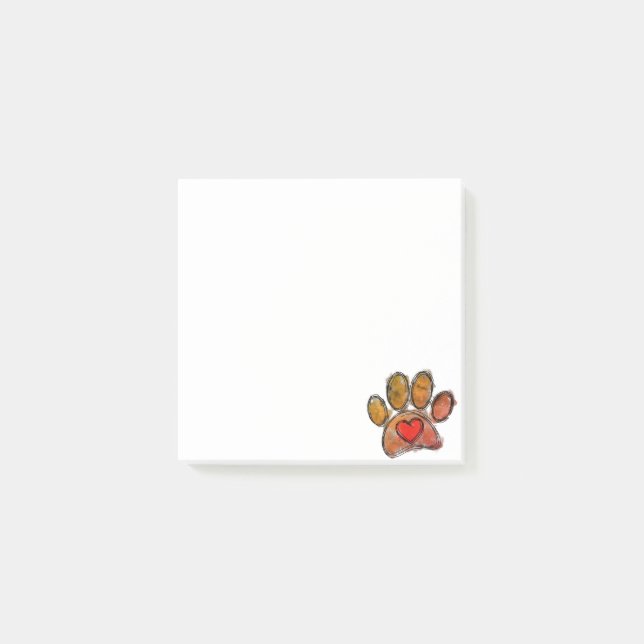 Färgbeläggning av Hund älskare Teckning vattenfärg Post-it Block (Framsida)