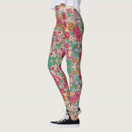 Färgbeläggning av kinesiska blommor - Söt Leggings