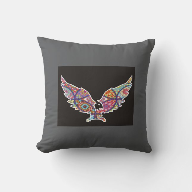 Färgbeläggning av Mandala Eagle Design Cushion Kudde (Framsida)