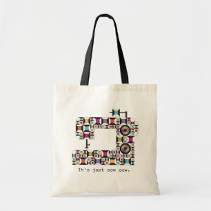 Färgbeläggning av Maskin Quilt Mönster Tote Bag Tygkasse