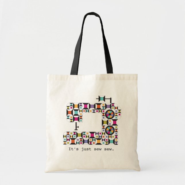 Färgbeläggning av Maskin Quilt Mönster Tote Bag Tygkasse (Framsidan)