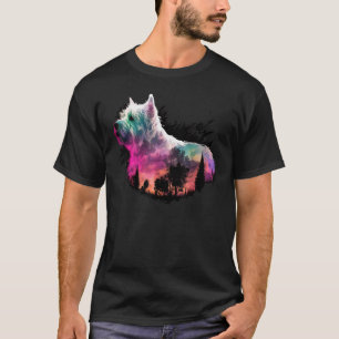 Färgbeläggning av naturens högland Vit terrier Ref T Shirt