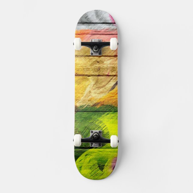 Färgbeläggning av vattenfärg Abstrakt #9 Skateboard Bräda 20,5 Cm (Framsida)