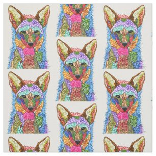 Färgbeläggning av vattenfärg Coyote Fabric Tyg